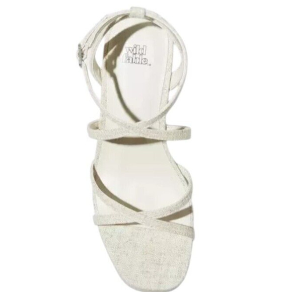 Wild Fable Womens Ronnie Strappy Platform Wedge Heels White Memory Foam US 10 - Picture 3 of 5